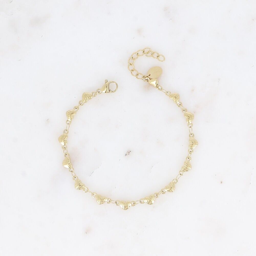 Armband - geripptes Herzgeflecht aus Edelstahl