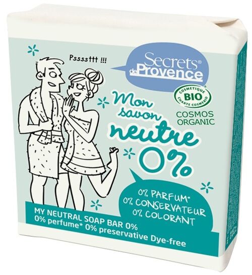 Savon certifié bio Neutre 0% peaux sensibles et réactives  - papier