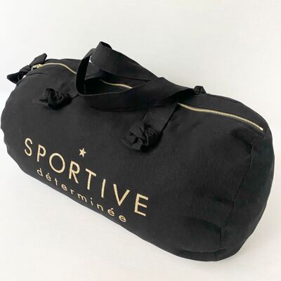 “Sportive Determined” duffel bag, black color
