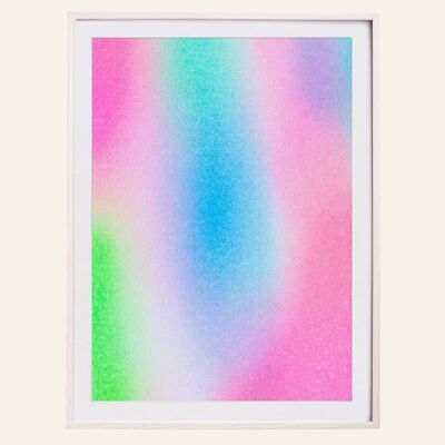 Risographie – Affiche imprimée – Happy Aqua – DIN A3