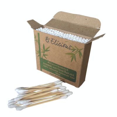 Plastic-free bamboo cotton swabs