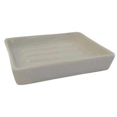 Handmade ceramic soap dish Clausa - white