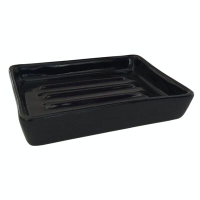 Handmade ceramic soap dish Clausa - black