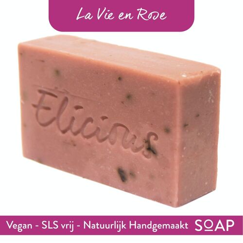 Handgemaakte natuurlijke zeep La Vie en Rose 100g