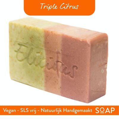 Handgemaakte natuurlijke zeep Triple Citrus 100g