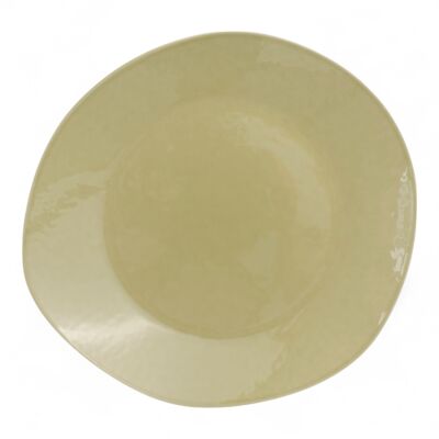 Plato llano de porcelana - Serie Lindis, verde musgo - 27 cm de diámetro