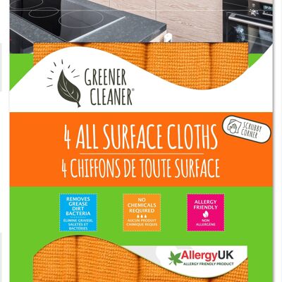 4 All Surface Cloths with scrubby corner
