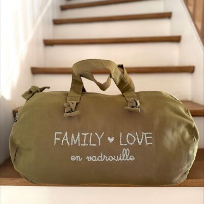 Sac Polochon - Vert Olive - Family Love en Vadrouille