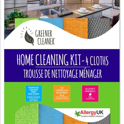 Kit de nettoyage domestique - Kit de 4 chiffons