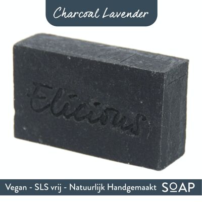 Handmade Natural Soap Charcoal Lavender 100g
