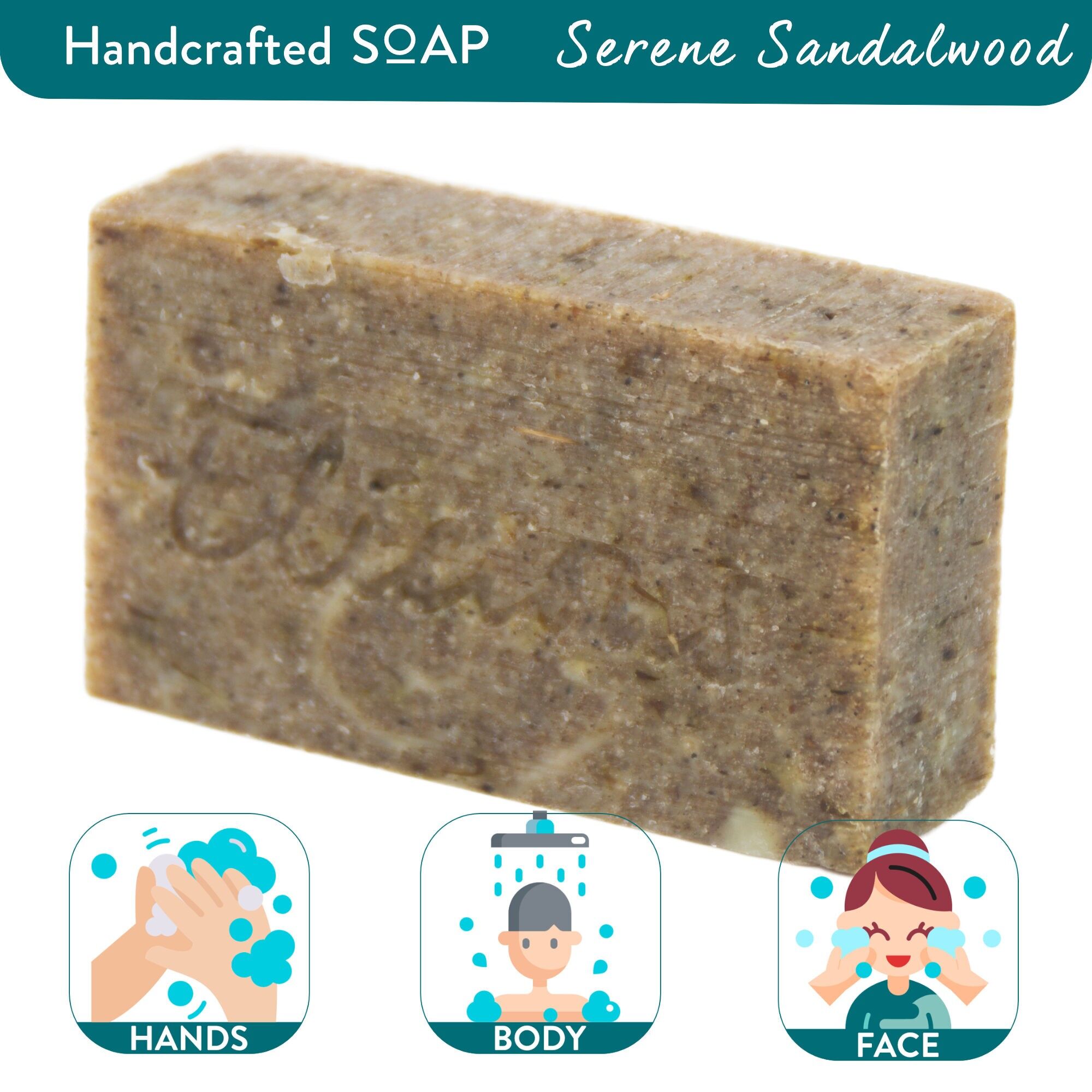 Handmade Natural Soap Serene Sandalwood 100g