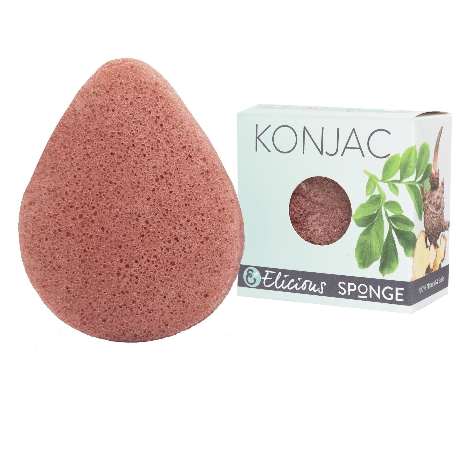 Spugna facciale Konjac naturale Argilla francese rossa - Pelle sensibile