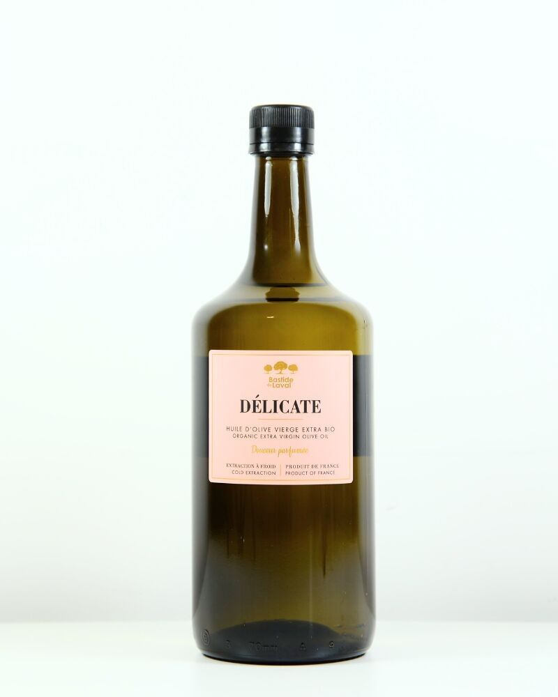 Organic Extra Virgin Olive Oil from France - Delicate - Ripe Fruity - 1L Bottle