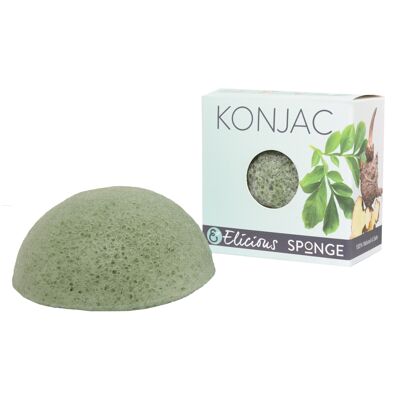 Eponge visage Konjac naturel Thé vert - anti bactérien