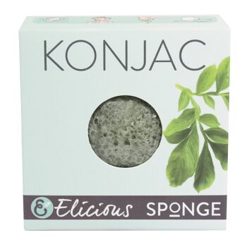 Eponge visage Konjac naturel Thé vert - anti bactérien 3