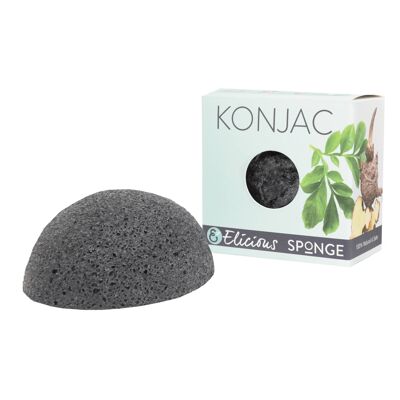 Éponge faciale Konjac naturelle Charbon de bois - peau grasse (impure)