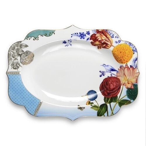 PIP - Plat de service ovale Royal Bleu - 40cm