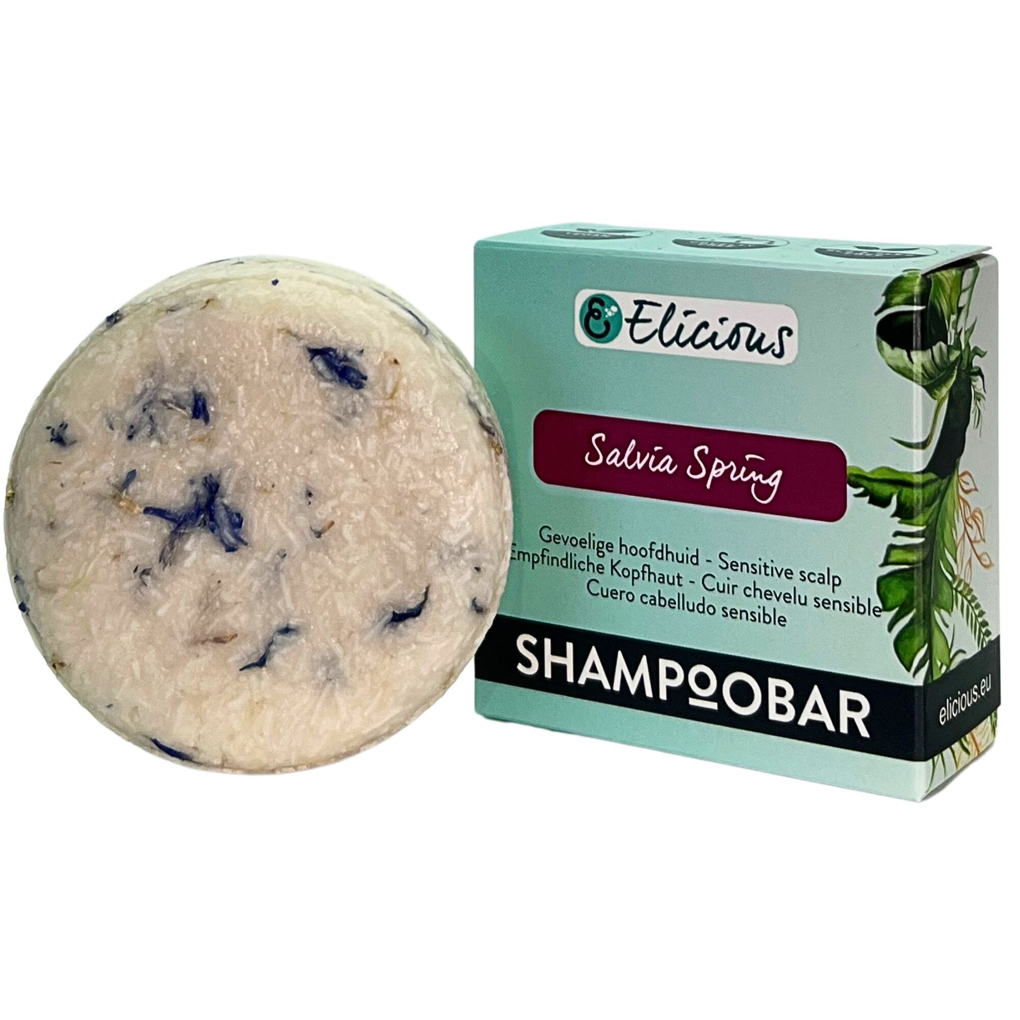 Shampoo solido naturale Salvia Spring 58g - Cuoio capelluto sensibile