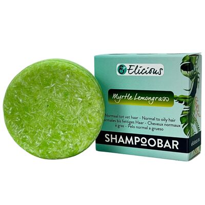 Shampoing solide naturel Myrte Citronnelle 58g - Cheveux normaux à gras