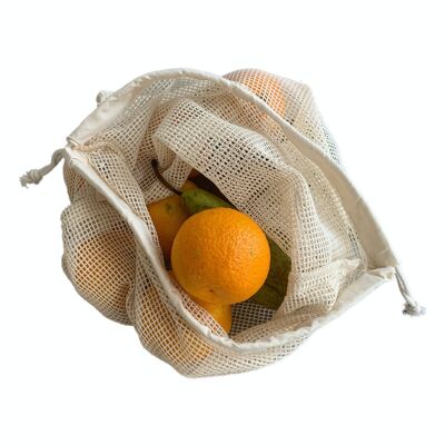 Zero waste organic cotton fruit net - medium