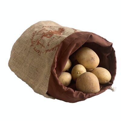 Bolsa para patatas y pan de yute Boerenland con forro de algodón orgánico GOTS, cero residuos