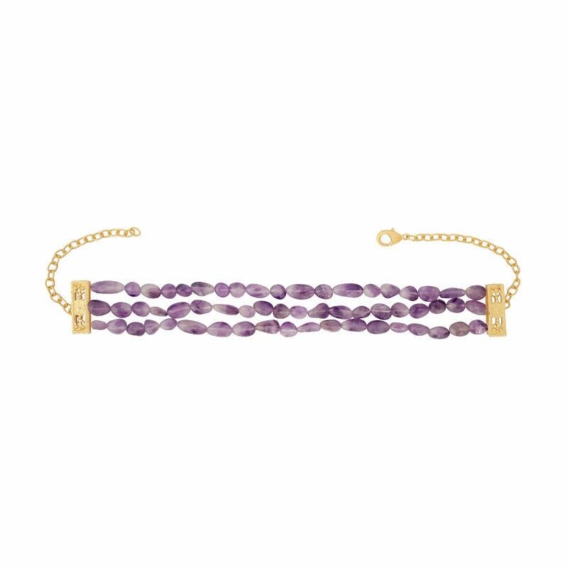 Choker triplo viola scuro Honiara