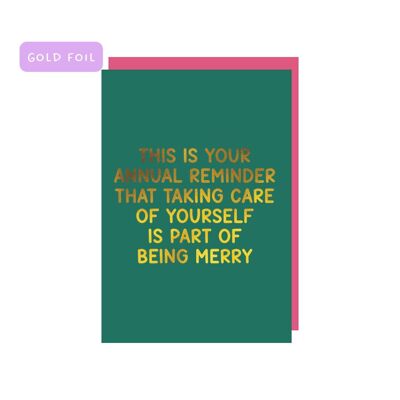 Tarjeta de felicitación que te recuerda anualmente que debes cuidarte