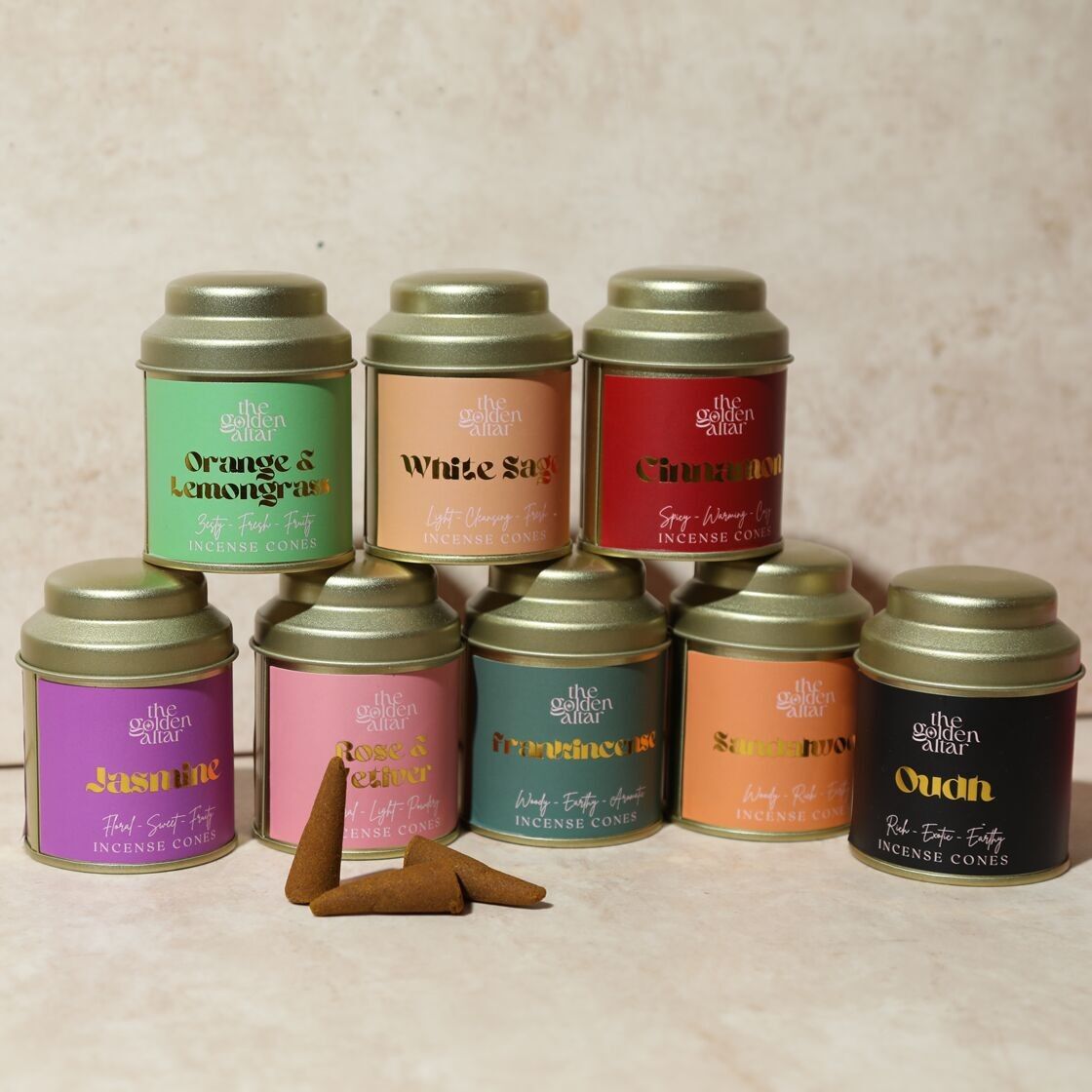 Coni di incenso per aromaterapia in scatola