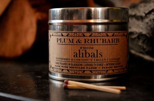 Plum & Rhubarb Tin Candle-