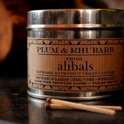Plum & Rhubarb Tin Candle-