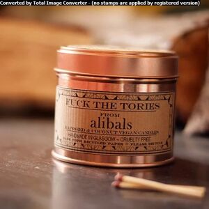 Fuck the Tories Tin Candle-