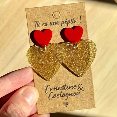 Boucles d'oreilles en acier inoxydable - "GlowKiss"