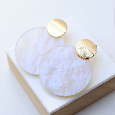 Boucles d'oreilles Béa Nacré Blanc
