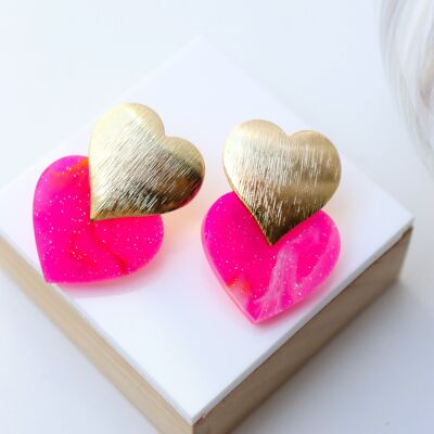 Boucles d'oreilles Caroline Galaxie Fluo