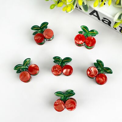 🍒 Mini Cherry Acetate Fruit Hair Clip – Cute & Sweet Style 🍒
