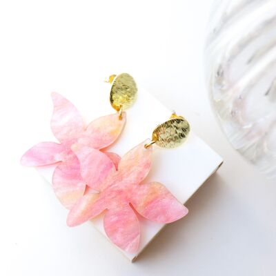 Boucles d'oreilles Tiana Nacré Rose