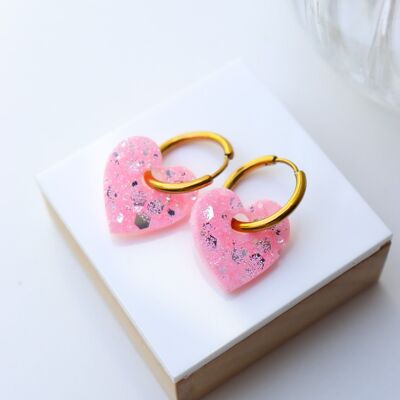 Holographic Pink Victory Interchangeable Hoop Earrings