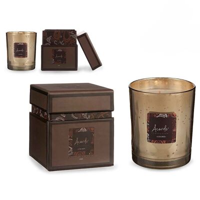 Vela perfumada en tarro con caja, olor a coco.200 ml ,42h Color:Naranja