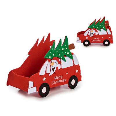 Panier design voiture, décoration de Noël Couleur : Rouge