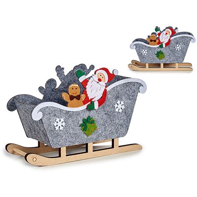 Petit panier de Noël en forme de traîneau Couleur : Gris