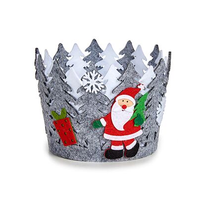 Panier rond, décoration de Noël Couleur : Gris