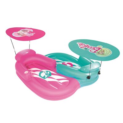 BARBIE SET DE DOS COLCHONETAS HINCHABLES CON PARASOL SPORTY GIRL178X170CM EDAD 4-10 AÑOS Color:RosaAzul