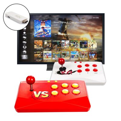 Pandora Twince. Emulatore di console per videogiochi arcade HDMI classica. 2 joystick senza fili. 1 e 2 giocatori.Colore: Bianco/Rosso