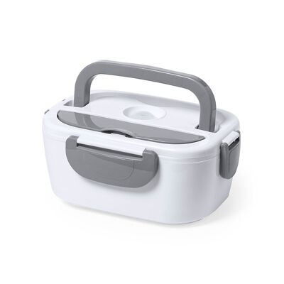 Fiambrera eléctrica Calpy. 40W, 1 litro de capacidad. ABS libre de BPA. Color:Blanco/Gris Oscuro