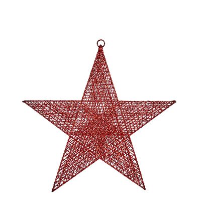 Etoile décorative avec paillettes.Couleur : Rouge