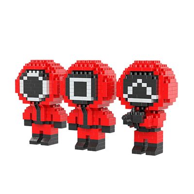 Squid Dam micro bloques de construcción. 3 vigilantes. 700 piezas Color:Rojo