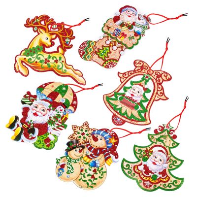 Pack de 2 colgantes navideños. 6 diseños aleatorios. Color:Multicolor DMAJ0630