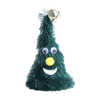 Juguete navideño con forma de árbol de Navidad. Con luz y oscilación. Diseño cascabel. Color:Verde