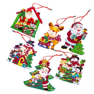 Pack de 2 colgantes navideños. 6 diseños aleatorios. Color:Multicolor DMAJ0631