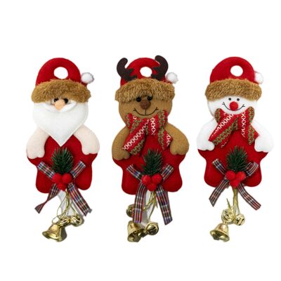 Colgante navideño de simpaticos personajes navideños de peluche aleatorios. Color:Multicolor